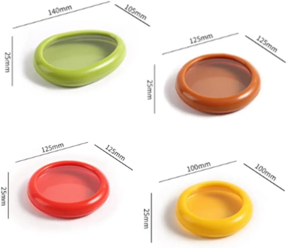 Avocado Saver and Tomato Holder - Set of 4 Reusable Storage Containers for Fridge - Ideal for Garlic, Onions, Lemons, and Potatoes