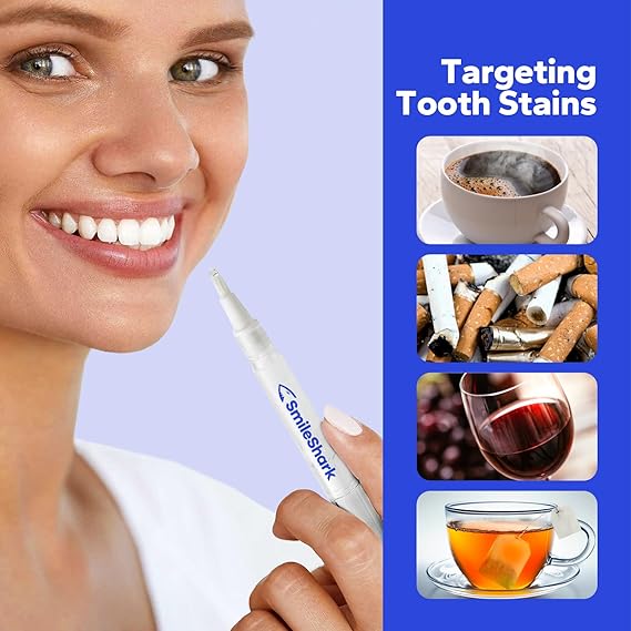 Teeth Whitening Pen (4 Count), No Sensitivity Teeth Whitening Gel, Effective Teeth Whitener, Travel-Friendly Tooth Whitening Pen, Carbamide Peroxide Tooth Bleaching Gel for Adults
