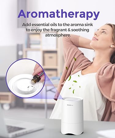 Small Air Purifier for Home Bedroom, Personal Desk Mini Air Purifier, Room Hepa Air Purifier Fresheners Cleaner for Dorm, Pets, Smoke, Desktop, Office