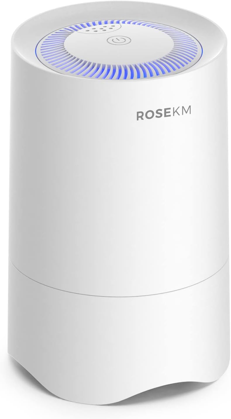 Small Air Purifier for Home Bedroom, Personal Desk Mini Air Purifier, Room Hepa Air Purifier Fresheners Cleaner for Dorm, Pets, Smoke, Desktop, Office