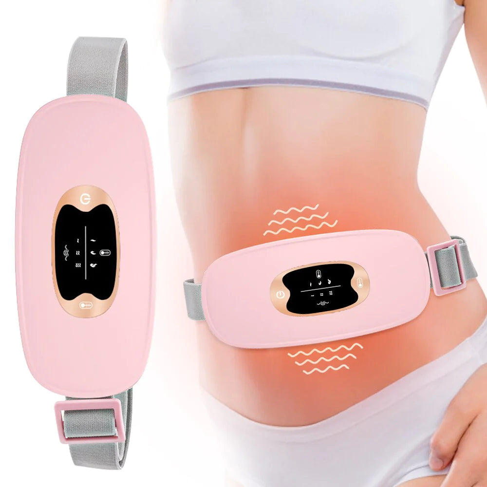 Electric Heating Vibration Pad Belt For Cramps/Menstrual Pain Relief