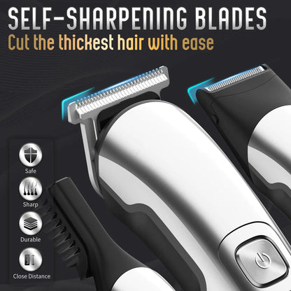 Multi-Purpose Waterproof Cordless Electric Trimmer for Nose, Body, Beard, and Mustache Wet/Dry Use Rechargeable (Silver)