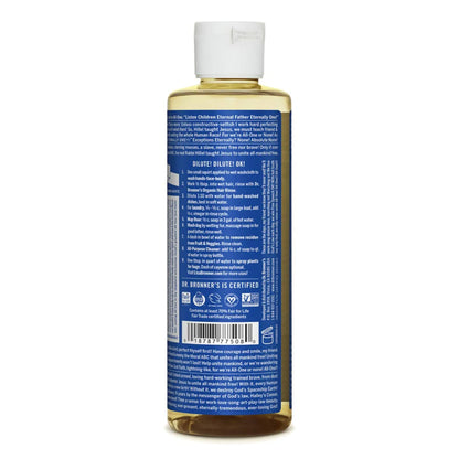 Dr. Bronner's - Pure-Castile Liquid Soap (Peppermint, 8 Ounce) - Made with Organic Oils, 18-in-1 Uses: Face, Body, Hair, Laundry, Pets and Dishes, Concentrated, Vegan, Non-GMO 8 Fl Oz (Pack of 1)