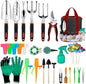 Garden Tools Set 83 Piece, Succulent Tools Set Included, Heavy Duty Aluminum Gardening Tools for Gardening, Non-Slip Ergonomic Handle, Durable Storage Tote Bag