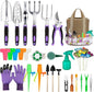 Garden Tools Set 83 Piece, Succulent Tools Set Included, Heavy Duty Aluminum Gardening Tools for Gardening, Non-Slip Ergonomic Handle, Durable Storage Tote Bag