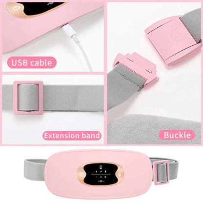 Electric Heating Vibration Pad Belt For Cramps/Menstrual Pain Relief