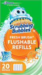 Scrubbing Bubbles Toilet Bowl Brush and Holder with Cleaner Refill Pads, Fresh Brush Toilet Wand Starter Kit, Cleans Limescale & Fights Odors, Citrus Scent, 1 Wand + 4 Refills + 1 Stand