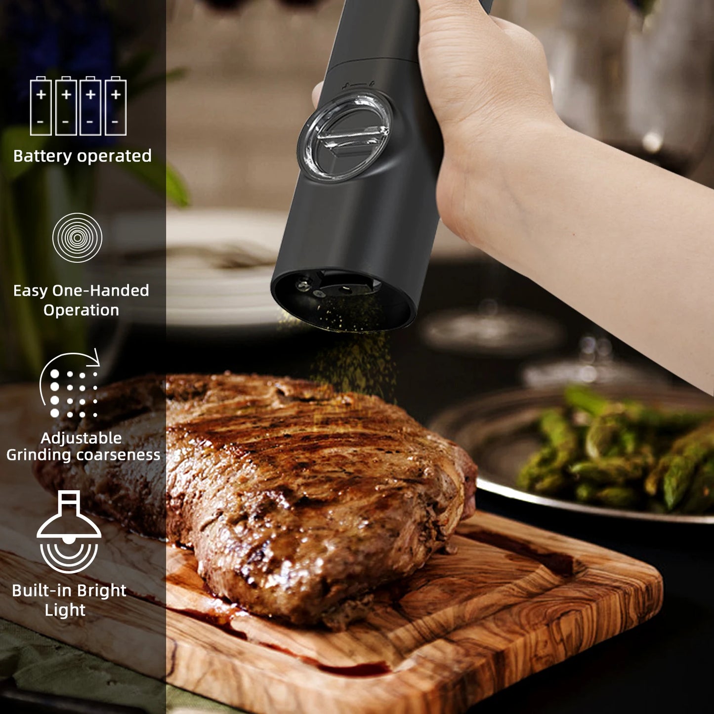 Electric Salt and Pepper Grinder Set