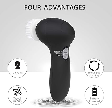 Electric Facial Spin Cleansing Brush Scrubber (Men/Women) with 6 Brush Heads for Deep Cleansing, Gentle Exfoliating, Removing Blackhead, Massaging