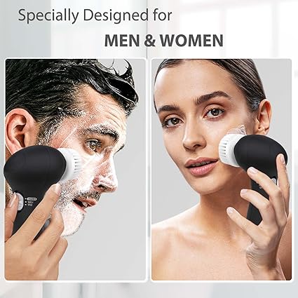 Electric Facial Spin Cleansing Brush Scrubber (Men/Women) with 6 Brush Heads for Deep Cleansing, Gentle Exfoliating, Removing Blackhead, Massaging