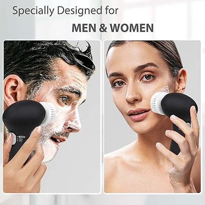 Electric Facial Spin Cleansing Brush Scrubber (Men/Women) with 6 Brush Heads for Deep Cleansing, Gentle Exfoliating, Removing Blackhead, Massaging